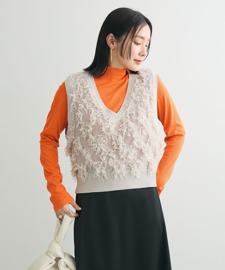 Green Parks「フリンジニットベスト」|ベスト・ジレ|