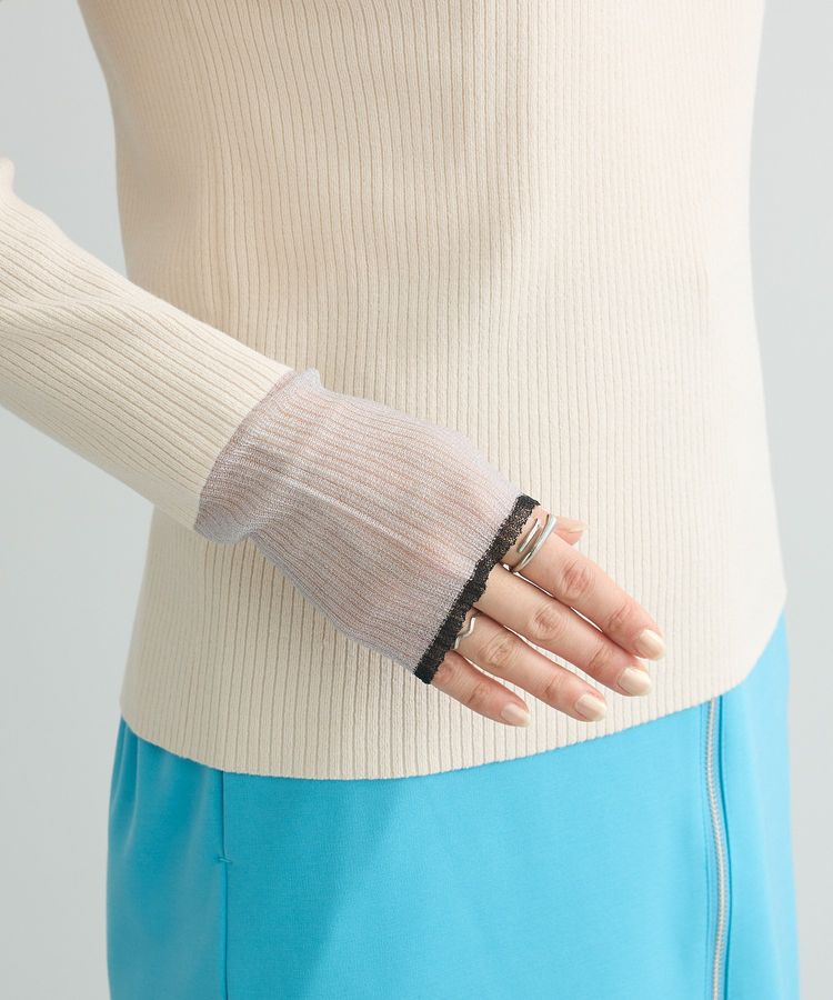 Green Parks「アンチピリング袖シアーリブニットプルオーバー」|ニット・セーター|