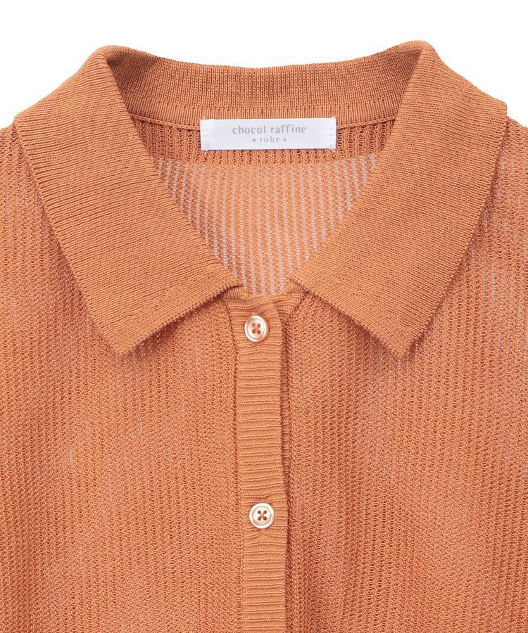 Green Parks「衿つきメッシュニットプルオーバー」|ニット・セーター|