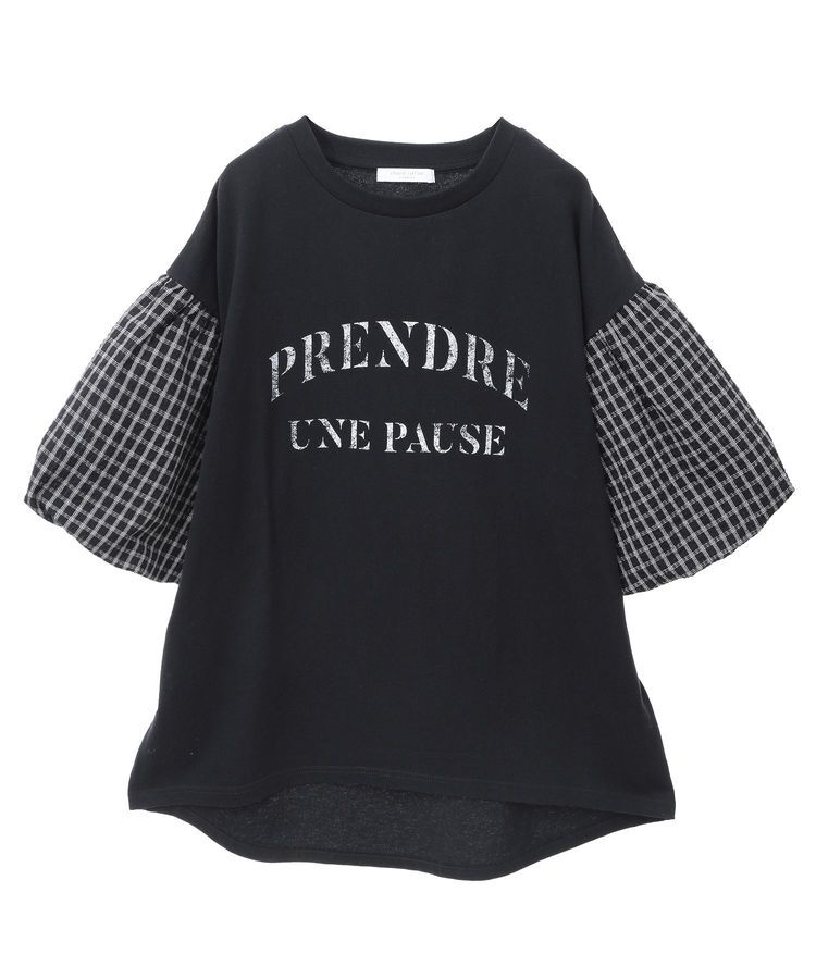 Green Parks「チェックバルーンスリーブロゴチュニック」|チュニック|