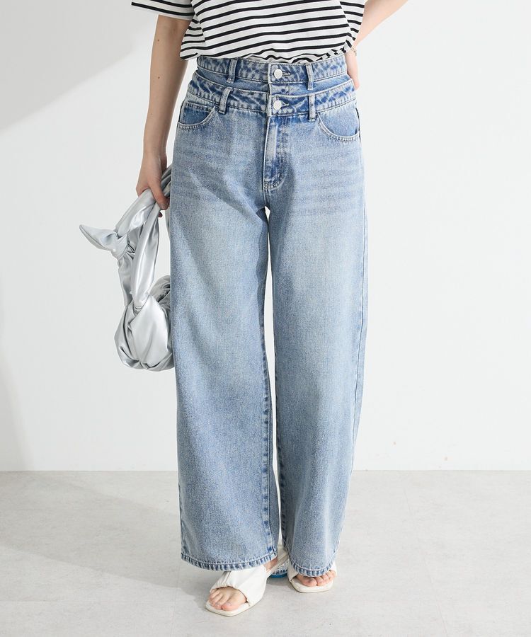 Green Parks「・ELENCARE DUE Wウエストデニムパンツ」|デニム|