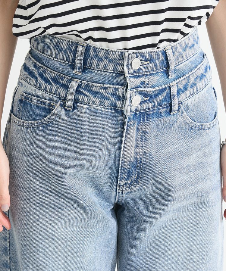 Green Parks「・ELENCARE DUE Wウエストデニムパンツ」|デニム|