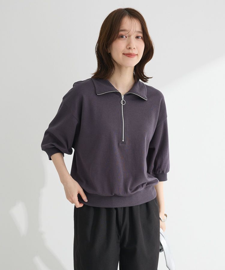 Green Parks「7分袖ハーフZIPプルオーバー」|スウェット・ジャージ|