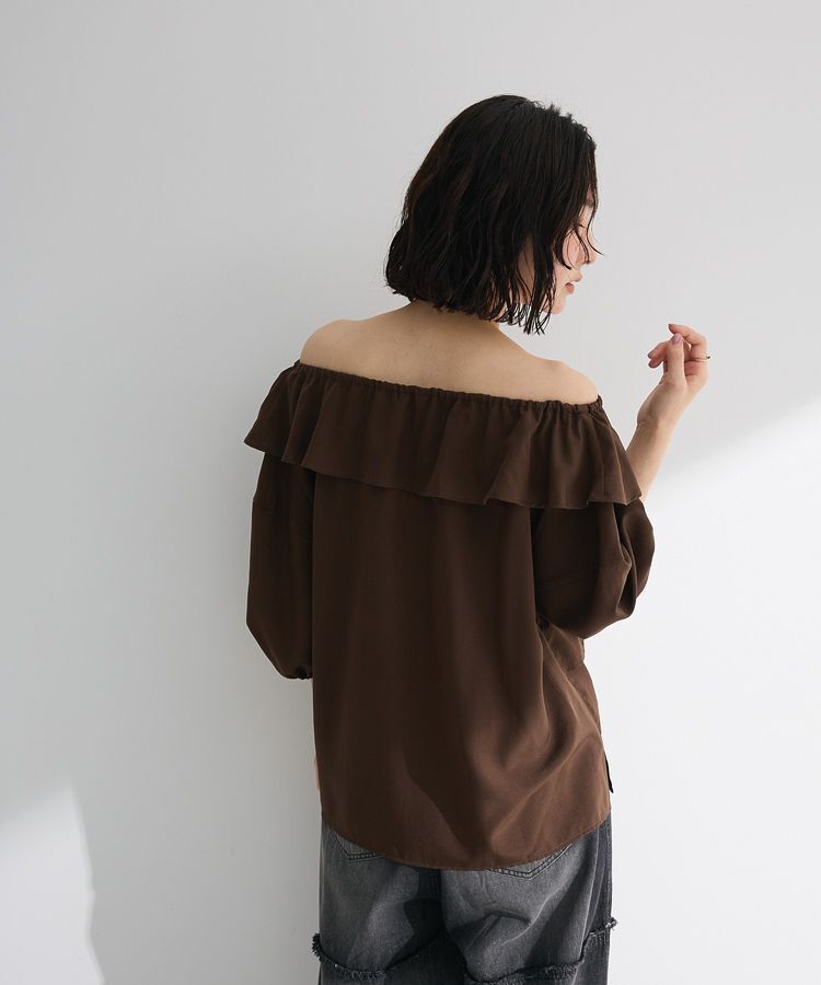 Green Parks「2way フリルショートスリーブブラウス」|シャツ・ブラウス|