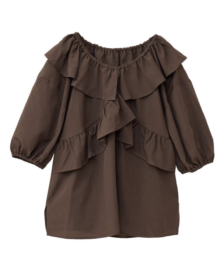 Green Parks「2way フリルショートスリーブブラウス」|シャツ・ブラウス|