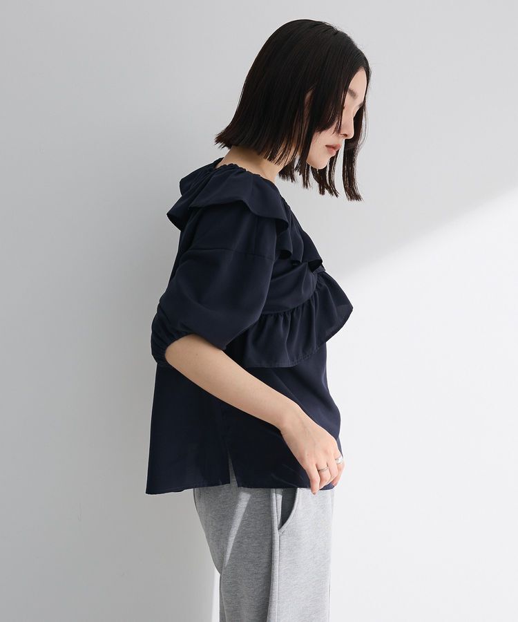 Green Parks「2way フリルショートスリーブブラウス」|シャツ・ブラウス|