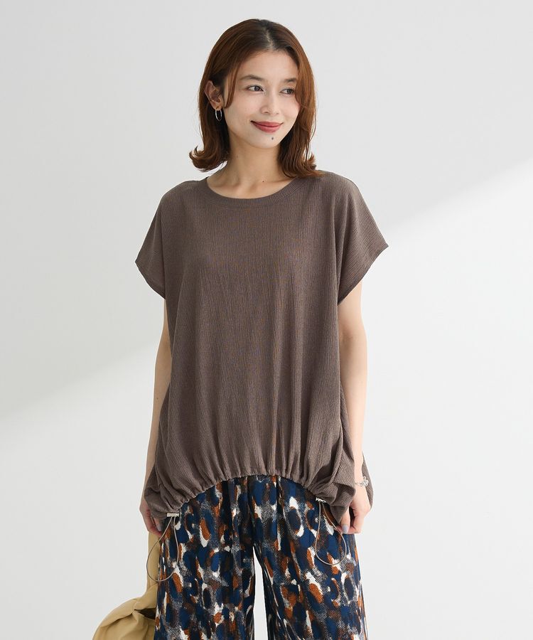 Green Parks「表面カット裾ドロストプルオーバー」|Tシャツ・カットソー|Brown