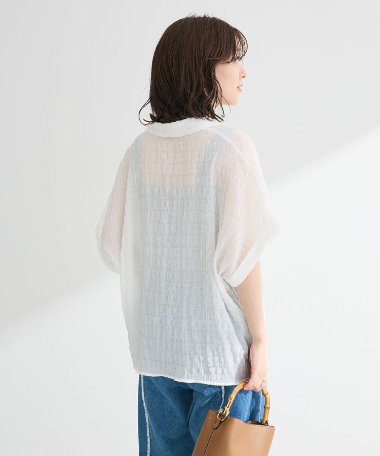 Green Parks「シアーシャーリングフレンチスリーブシャツ」|シャツ・ブラウス|