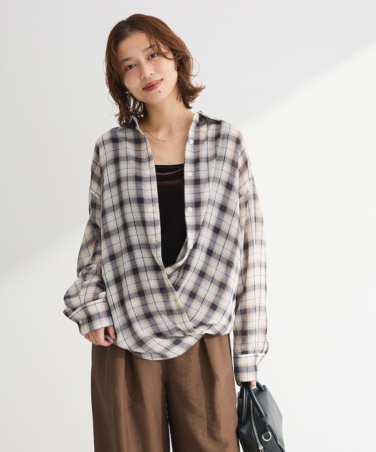 Green Parks「カシュクールシアーシャツ」|シャツ・ブラウス|