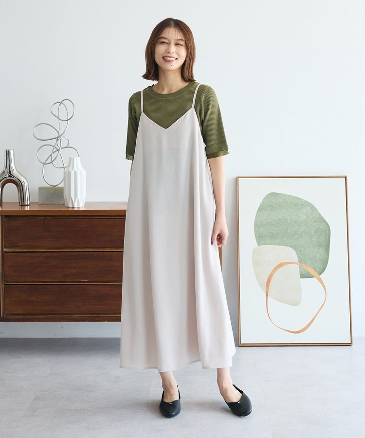 Green Parks「前後2WAYサテンキャミワンピース」|ワンピース|