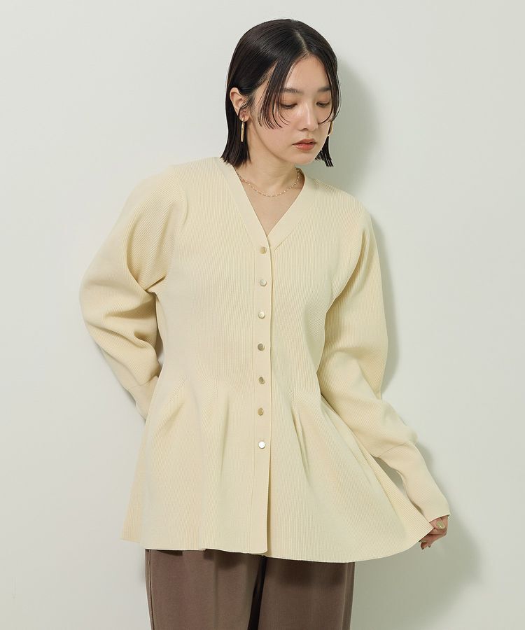 Green Parks「金釦ペプラムニットカーディガン」|カーディガン|