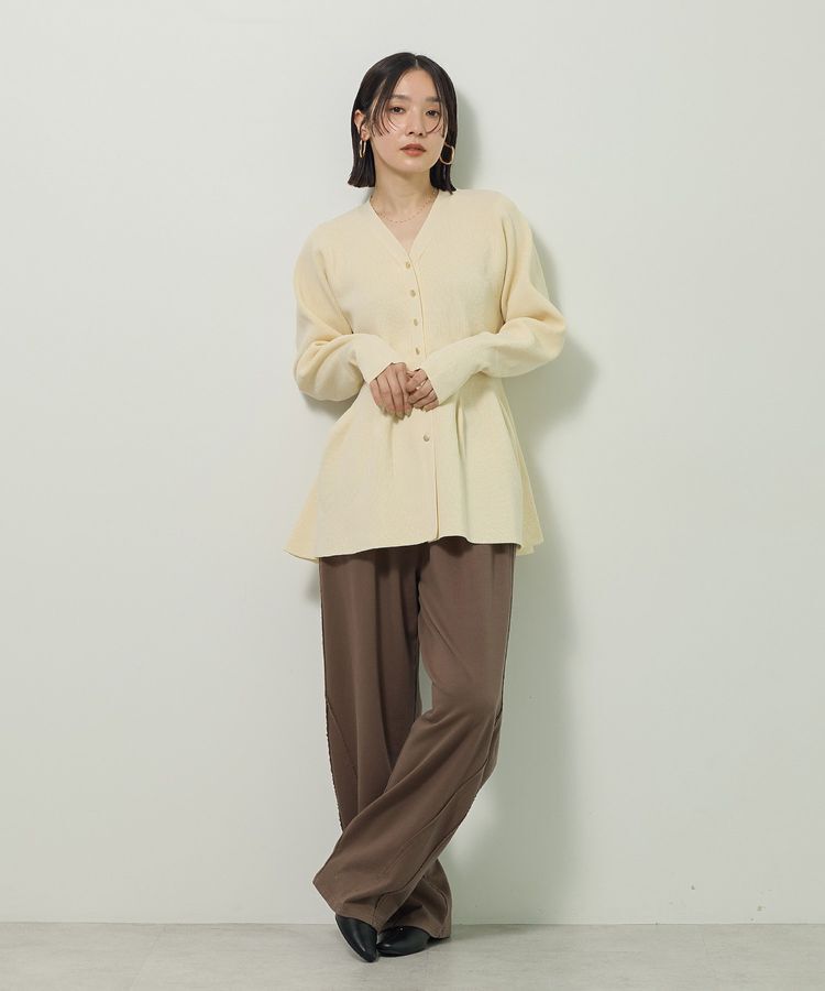 Green Parks「金釦ペプラムニットカーディガン」|カーディガン|