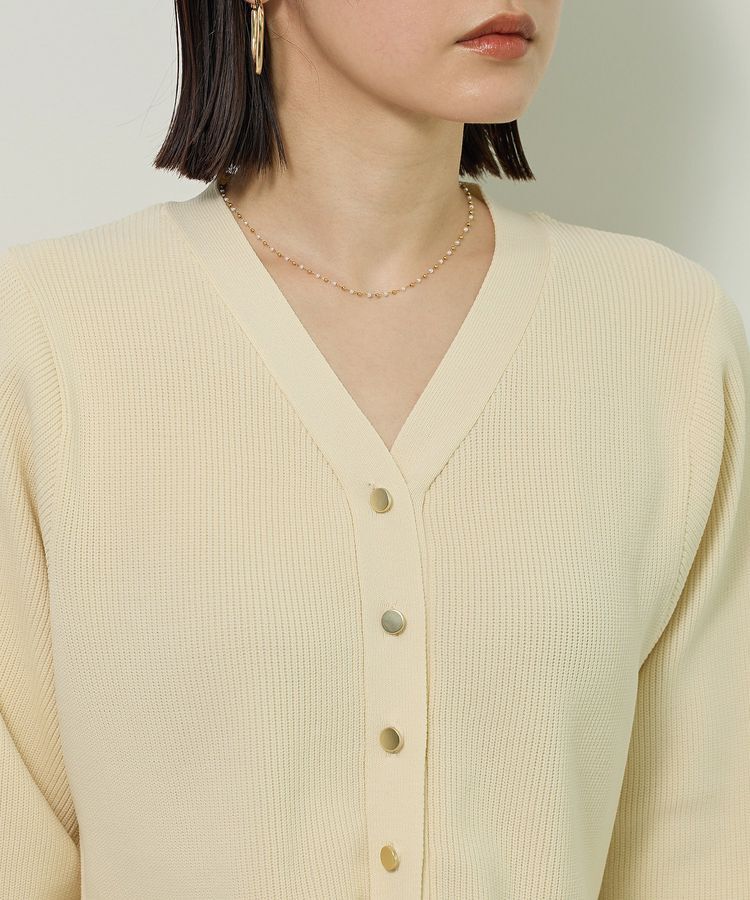 Green Parks「金釦ペプラムニットカーディガン」|カーディガン|