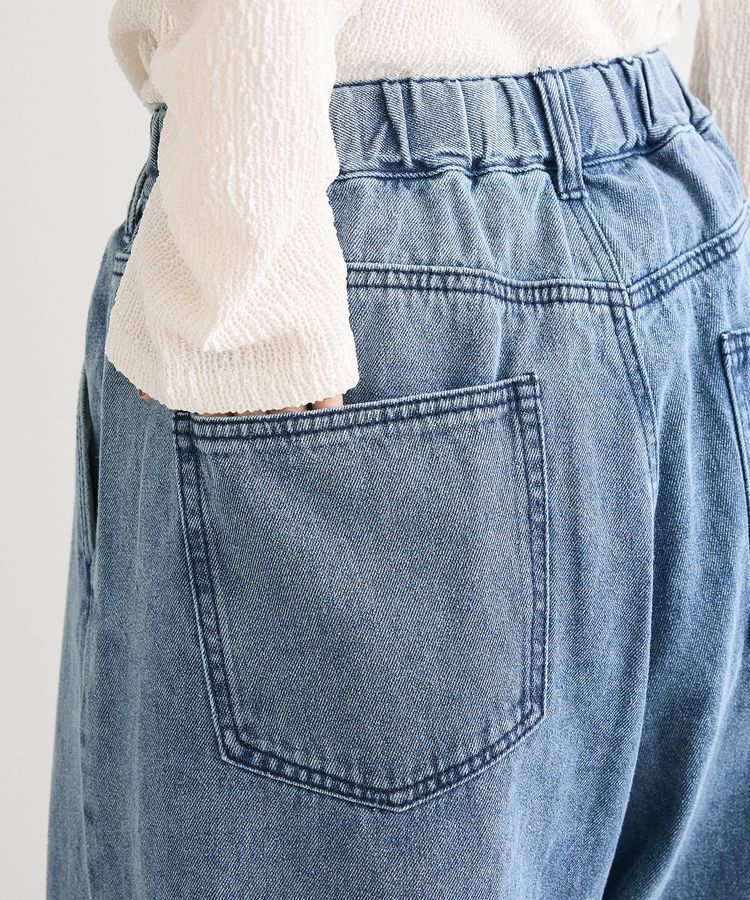 Green Parks「タックワイドデニムパンツ」|デニム|