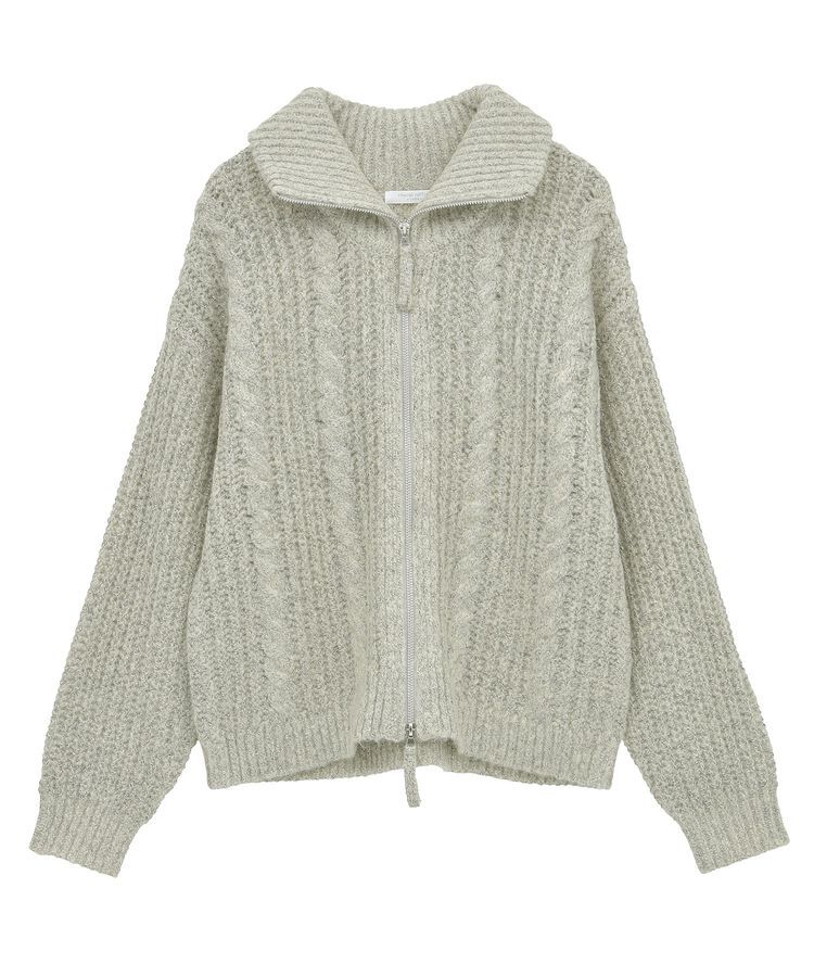 Green Parks「衿付きケーブルzipカーディガン」|カーディガン|