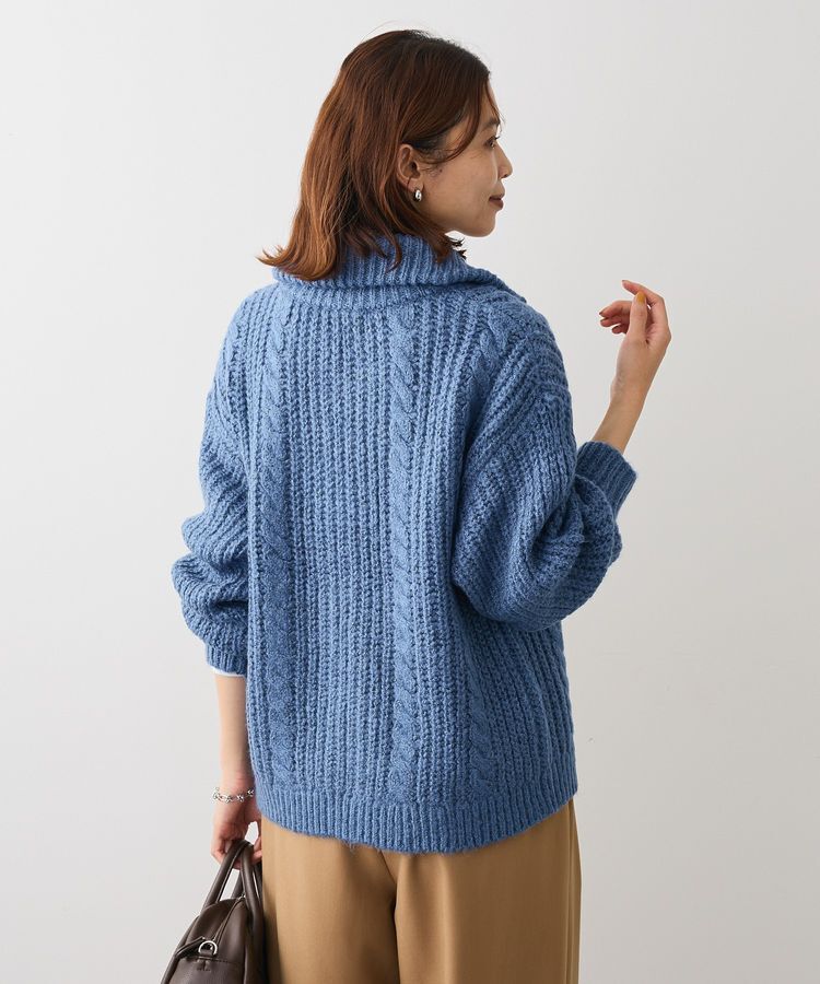 Green Parks「衿付きケーブルzipカーディガン」|カーディガン|