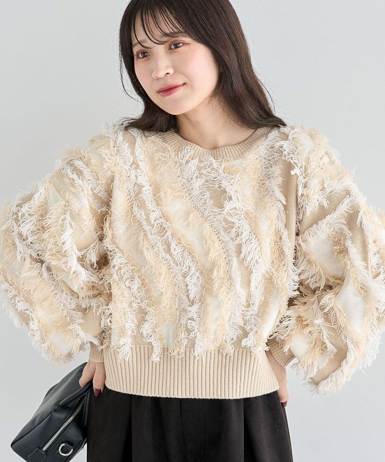 Green Parks「・ELENCARE DUE フリンジジャカードニット」|ニット・セーター|
