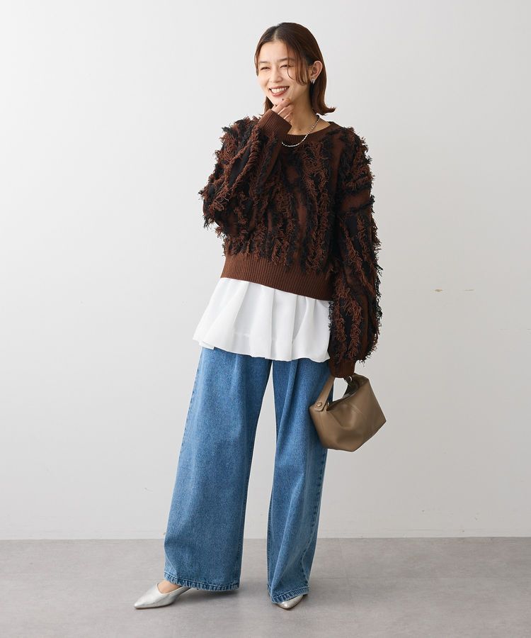 Green Parks「・ELENCARE DUE フリンジジャカードニット」|ニット・セーター|