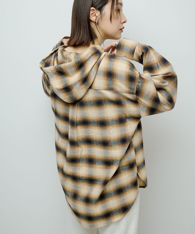 Green Parks「ネルチェックフードシャツ」|シャツ・ブラウス|