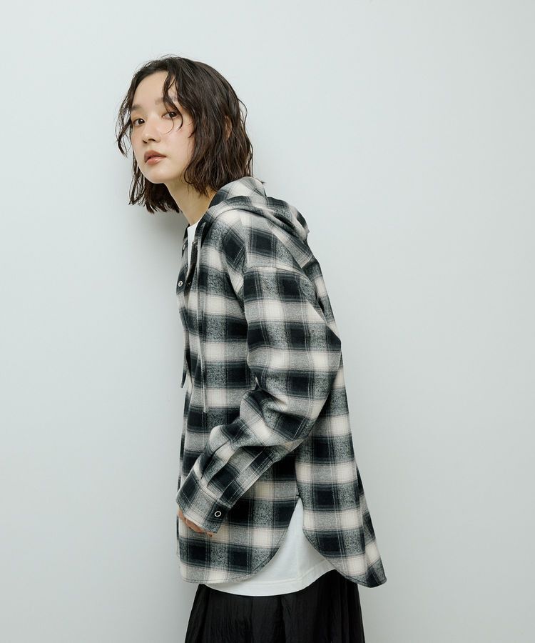 Green Parks「ネルチェックフードシャツ」|シャツ・ブラウス|