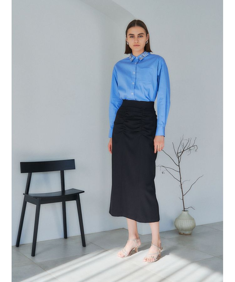 YECCA VECCA「シャーリングロングナロースカート」|スカート|