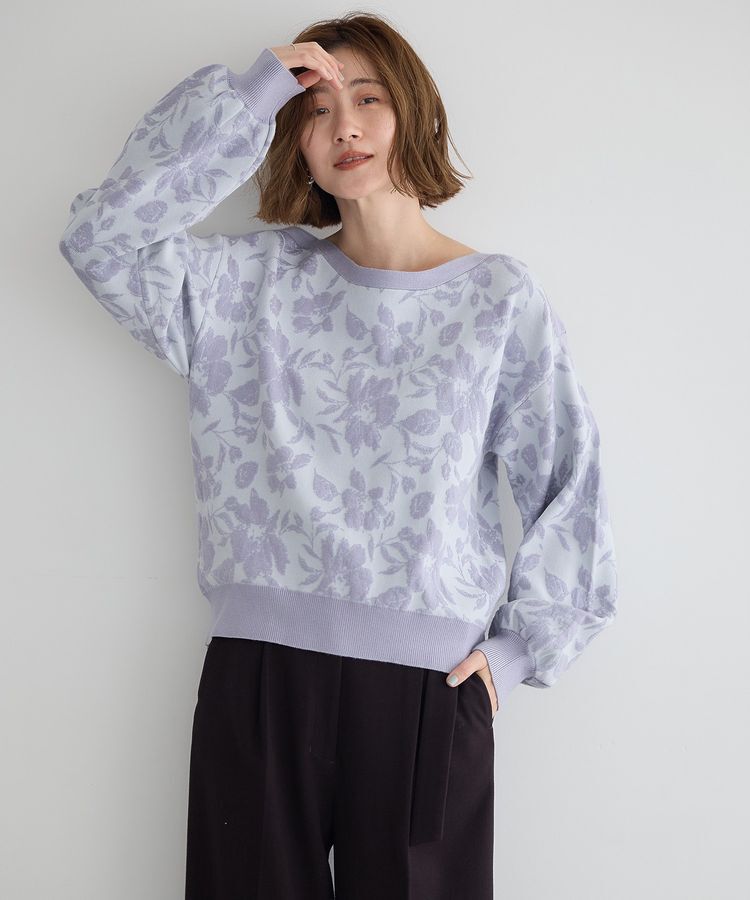 YECCA VECCA「フラワー柄ふくれジャガードニット」|ニット・セーター|