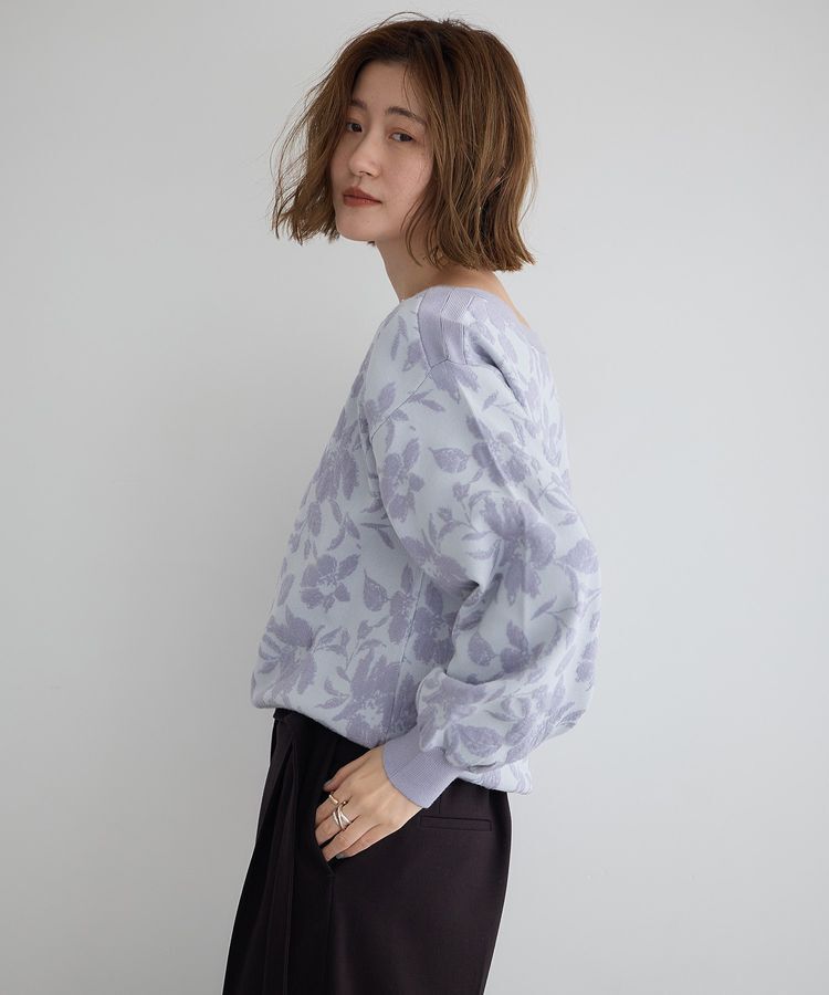 YECCA VECCA「フラワー柄ふくれジャガードニット」|ニット・セーター|