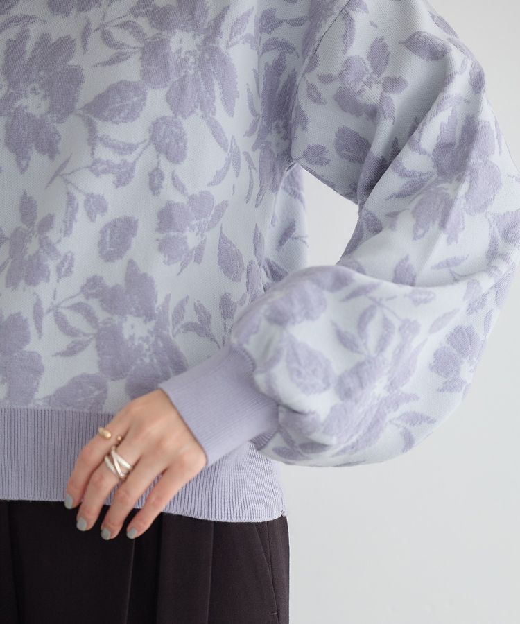 YECCA VECCA「フラワー柄ふくれジャガードニット」|ニット・セーター|