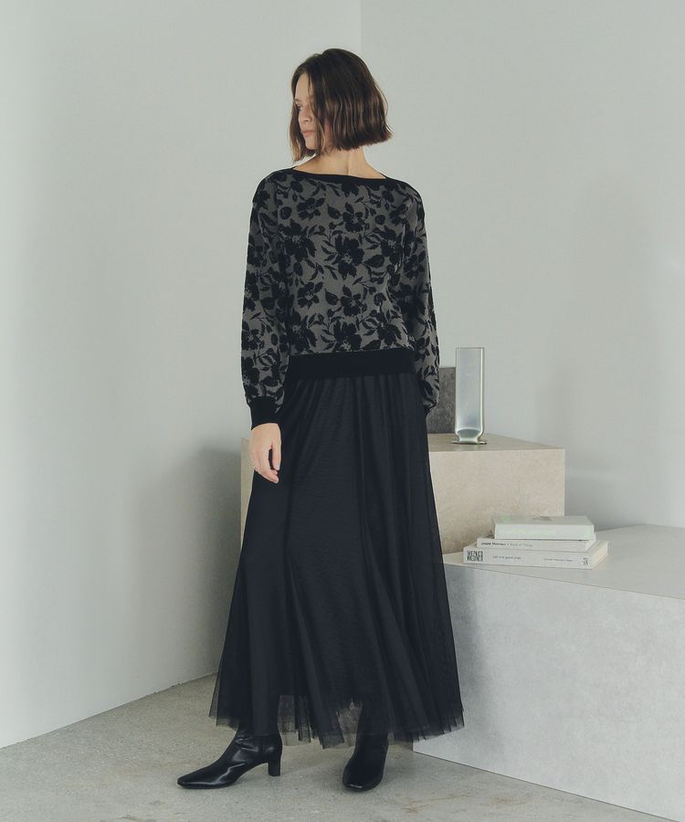 YECCA VECCA「フラワー柄ふくれジャガードニット」|ニット・セーター|