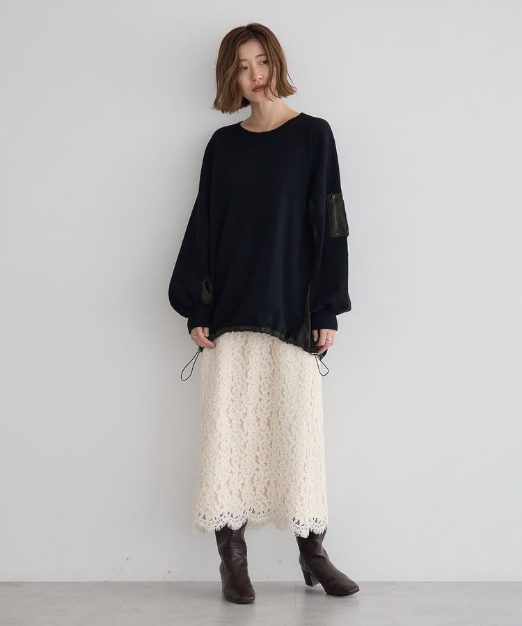 YECCA VECCA「レースナロースカート」|タイト|