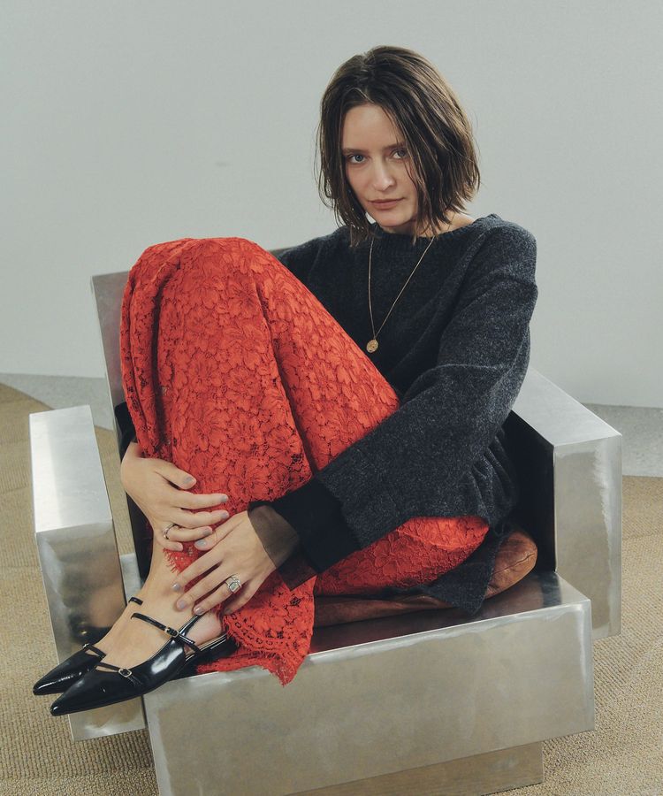 YECCA VECCA「レースナロースカート」|タイト|