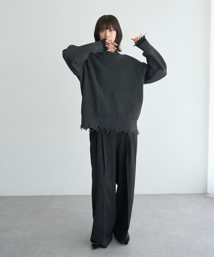 Editt by YECCA VECCA「ダメージルーズニット」|ニット・セーター|