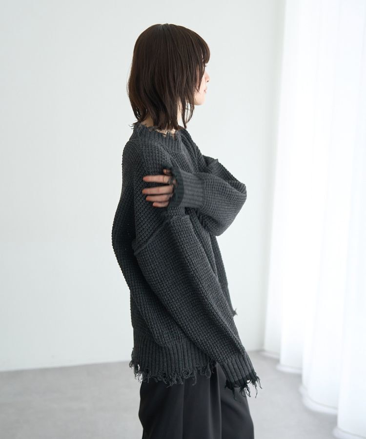 Editt by YECCA VECCA「ダメージルーズニット」|ニット・セーター|
