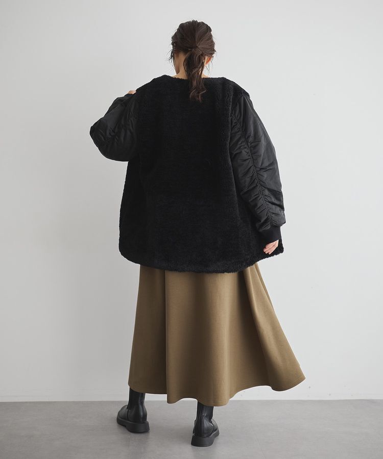 GARAGE OF GOOD CLOTHING「ヘイジーボア切り替えコート」|ノーカラーコート|