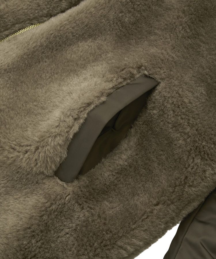 GARAGE OF GOOD CLOTHING「ヘイジーボア切り替えコート」|ノーカラーコート|