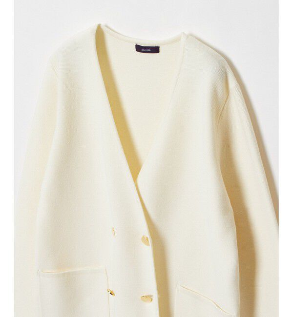 allureville「セミダブルガーターニットジャケット」|ノーカラージャケット|