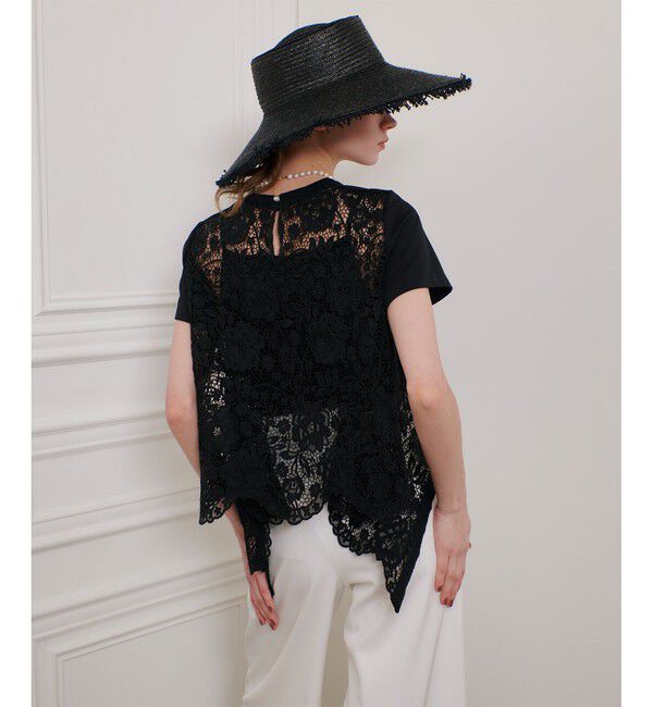 LOULOU WILLOUGHBY「【LOULOU WILLOUGHBY】レースドッキングプルオーバーブラウス」|Tシャツ・カットソー|