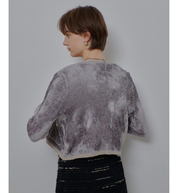 allureville「ベロアニットジャケット」|カーディガン|