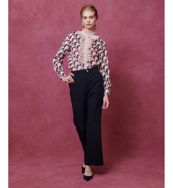 LOULOU WILLOUGHBY「【LOULOU WILLOUGHBY】ホースジオメトリックプリントブラウス」|シャツ・ブラウス|