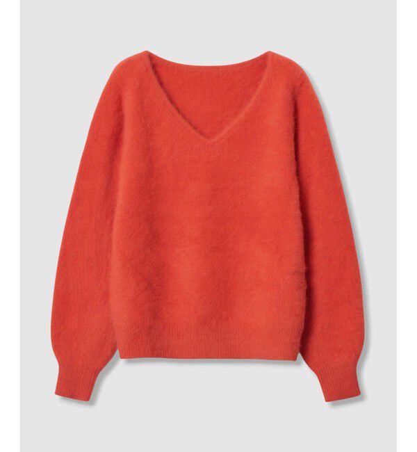 allureville「カシミヤブレンドファー加工Ｖプルオーバー」|ニット・セーター|