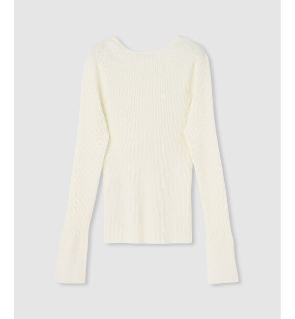 allureville「袖釦Vネックプルオーバー」|ニット・セーター|