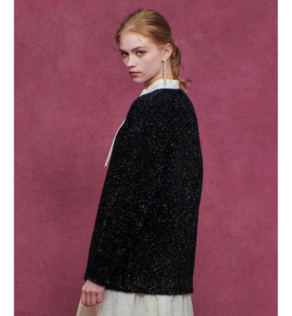 LOULOU WILLOUGHBY「【LOULOU WILLOUGHBY】フィルムラメミドルカーディガン」|カーディガン|