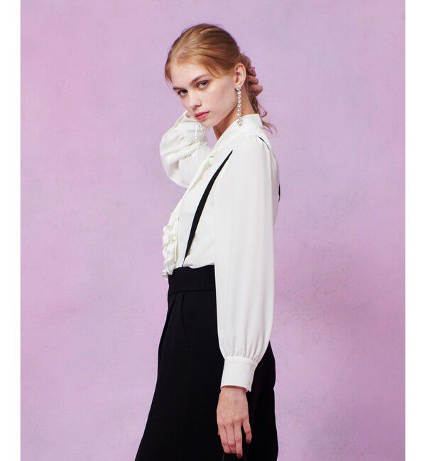 LOULOU WILLOUGHBY「【LOULOU WILLOUGHBY】ペタルフリルボウタイブラウス」|シャツ・ブラウス|