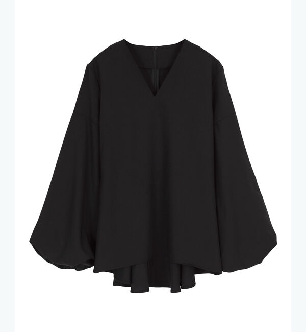 ur's「【尾﨑真衣さんコラボアイテム】Vネックバルーンスリーブバックペプラムトップス」|Tシャツ・カットソー|