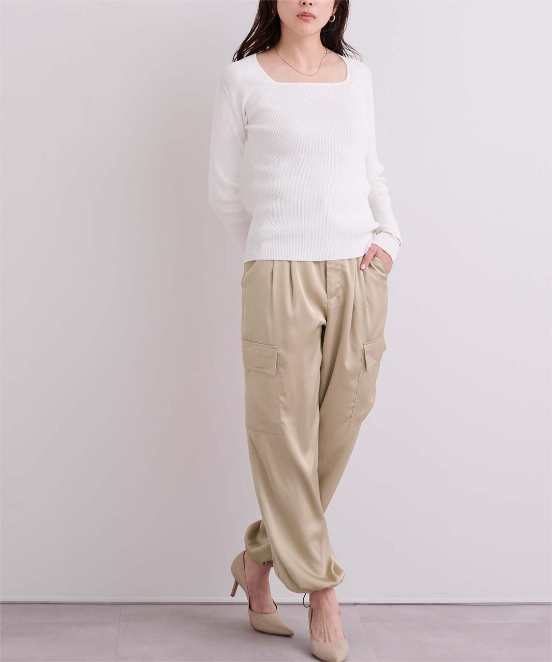 ur's「サテンパラシュートパンツ」|カーゴ|