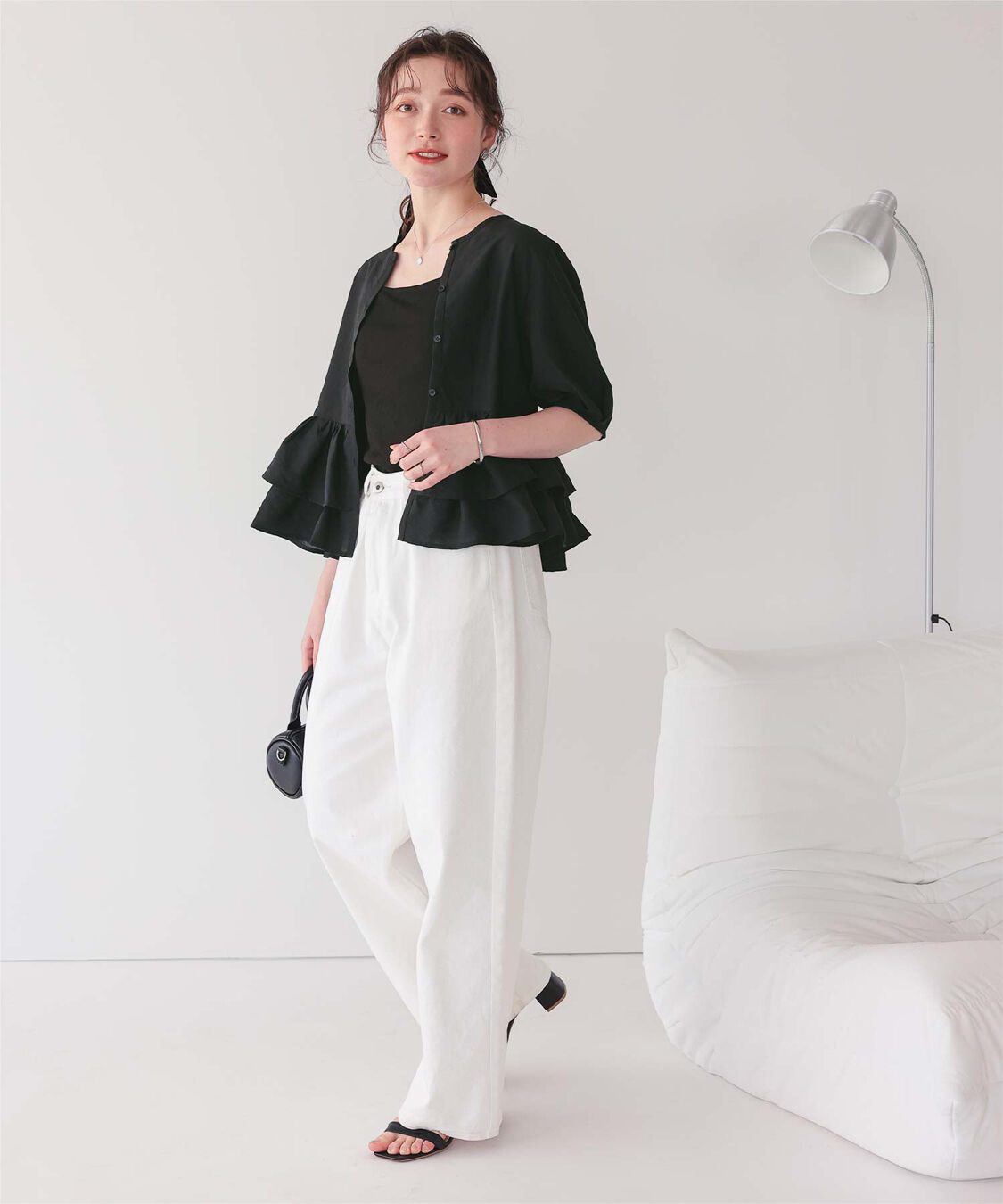 titivate「ペプラムショートランタンスリーブブラウス」|シャツ・ブラウス|