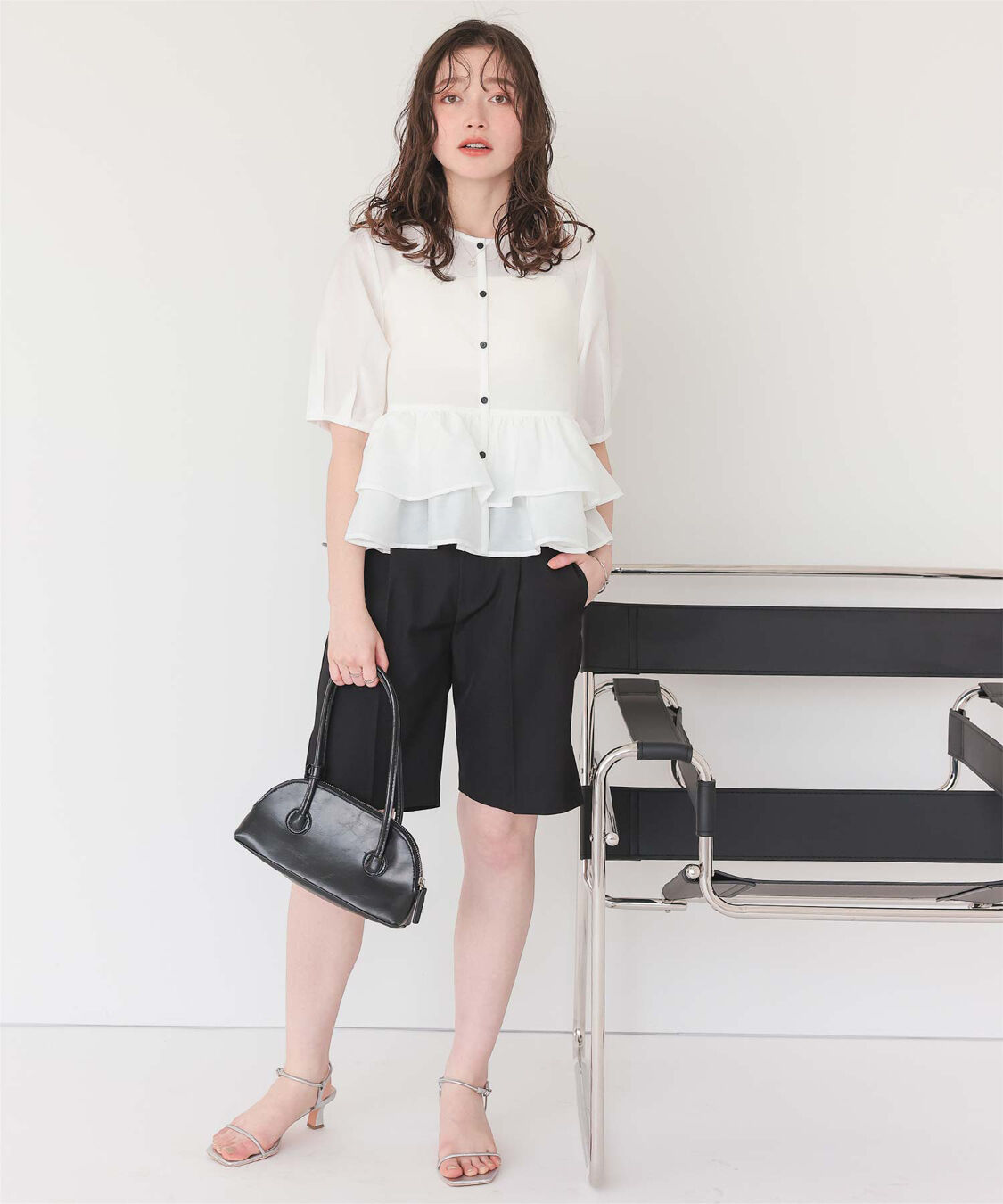 titivate「ペプラムショートランタンスリーブブラウス」|シャツ・ブラウス|