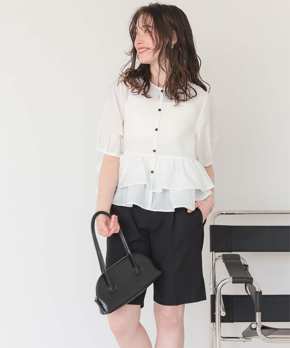 titivate「ペプラムショートランタンスリーブブラウス」|シャツ・ブラウス|