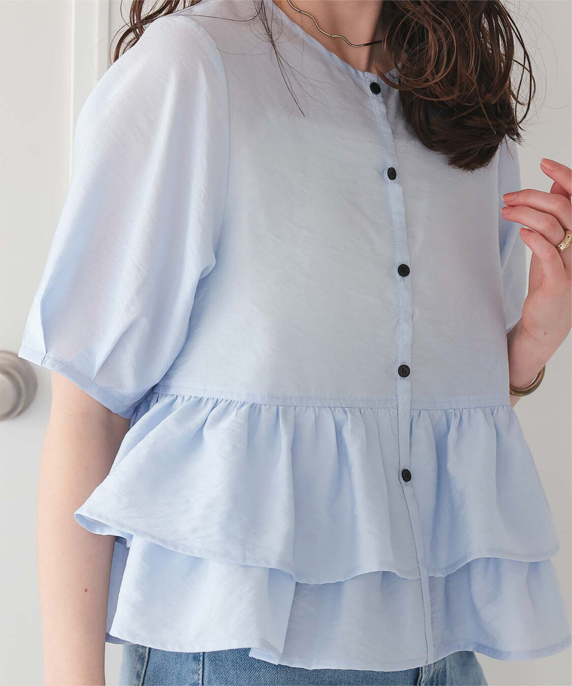 titivate「ペプラムショートランタンスリーブブラウス」|シャツ・ブラウス|