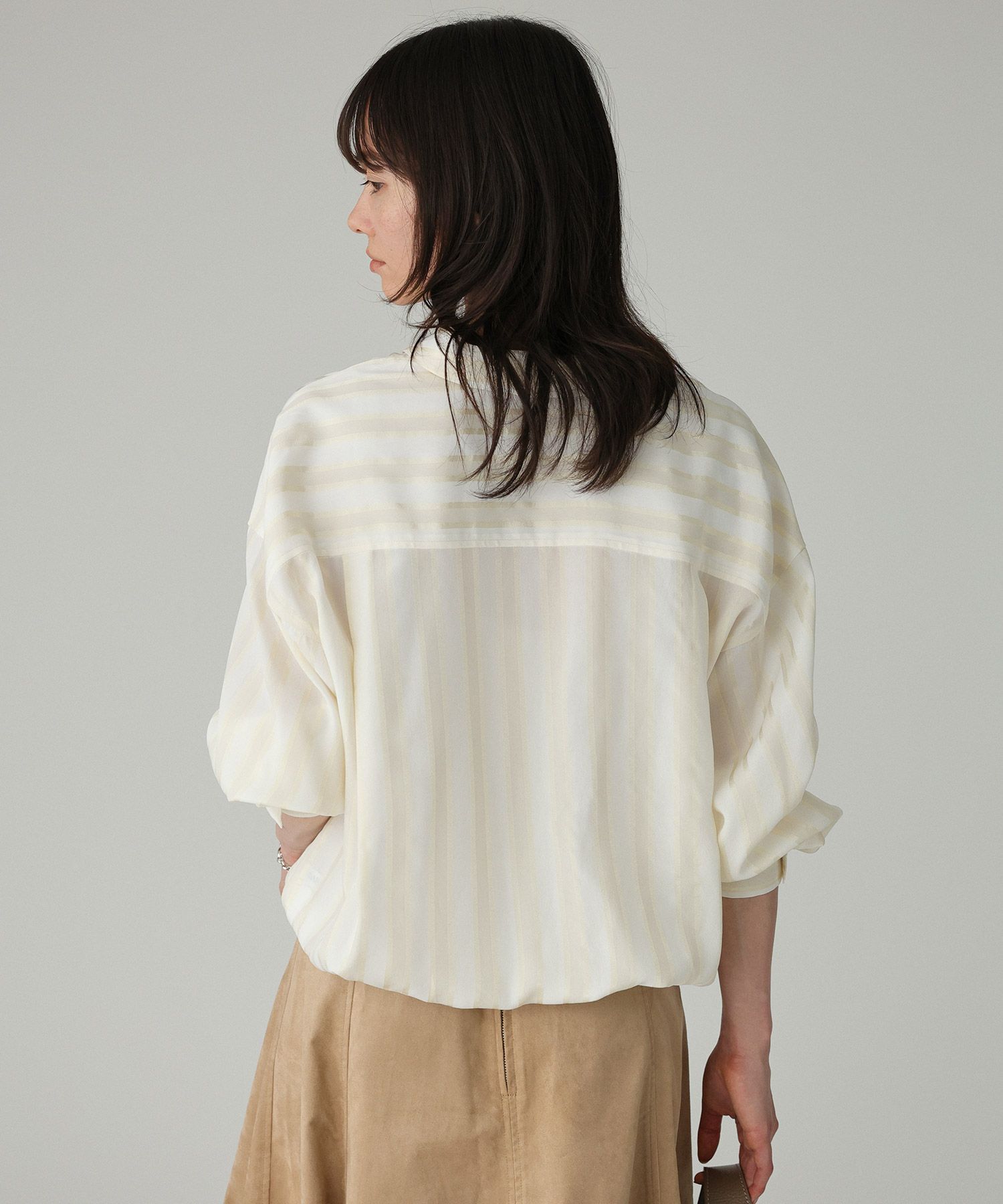 BABYLONE「キュプラストライプシャツ」|シャツ・ブラウス|